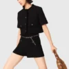 Glänzende Tweed-Shorts