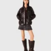 Jacke aus geknittertem Kunstleder