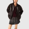 Jacke aus geknittertem Kunstleder