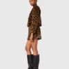 Jacke aus Kunstfell in Leopardenmuster