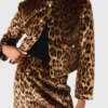 Jacke aus Kunstfell in Leopardenmuster