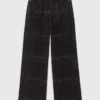 Jeans mit weitem Bein und Strasssteinen