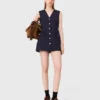 Jumpsuit aus Wollmischung mit Lagen-Effekt