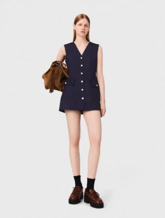 Jumpsuit aus Wollmischung mit Lagen-Effekt