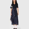 Kleid aus Mischgewebe mit Bandana-Muster