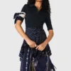 Kleid aus Mischgewebe mit Bandana-Muster