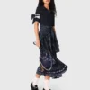 Kleid aus Mischgewebe mit Bandana-Muster