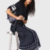Kleid aus Mischgewebe mit Bandana-Muster