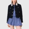 Kurze Tweedjacke, abnehmbarer Kragen