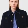 Kurze Tweedjacke, abnehmbarer Kragen