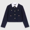 Kurze Tweedjacke, abnehmbarer Kragen