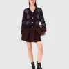 Kurzer Cardigan mit Argyle-Muster
