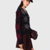 Kurzer Cardigan mit Argyle-Muster