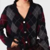 Kurzer Cardigan mit Argyle-Muster