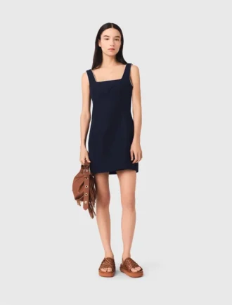 Kurzes Kleid aus Leinenmischung