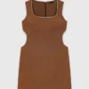 Kurzes Kleid aus Leinenmischung