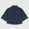 Kurzes Shirt mit Nieten