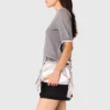 Kurzärmeliger Pullover mit Strasssteinen