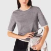 Kurzärmeliger Pullover mit Strasssteinen