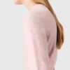 Kurzärmeliger Pullover mit Strasssteinen