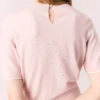 Kurzärmeliger Pullover mit Strasssteinen