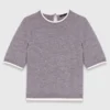 Kurzärmeliger Pullover mit Strasssteinen