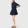 Kurzärmeliges Bubble-Kleid aus Baumwolle