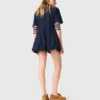 Kurzärmeliges Bubble-Kleid aus Baumwolle