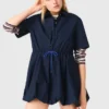 Kurzärmeliges Bubble-Kleid aus Baumwolle