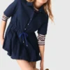 Kurzärmeliges Bubble-Kleid aus Baumwolle