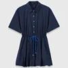 Kurzärmeliges Bubble-Kleid aus Baumwolle