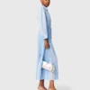 Langes Plisseekleid mit Ösen