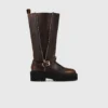 Leder-Bikerstiefel