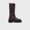 Leder-Bikerstiefel