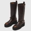 Leder-Bikerstiefel
