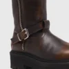 Leder-Bikerstiefel