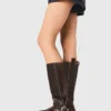 Leder-Bikerstiefel