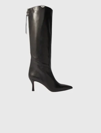 Lederstiefel mit spitzer Zehenpartie