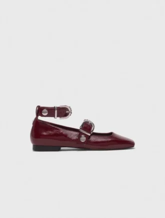 Mary-Jane-Ballerinas aus Leder mit Nieten