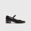 Mary Janes mit Absatz und Strasssteinen