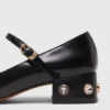 Mary Janes mit Absatz und Strasssteinen