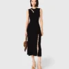 Maxikleid aus geripptem Strick mit Cut-outs