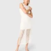 Maxikleid aus Häkelstoff mit Strasssteinen
