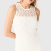 Maxikleid aus Häkelstoff mit Strasssteinen