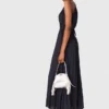 Maxikleid aus plissiertem Satin
