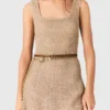 Maxikleid aus Strickstoff mit Strasssteinen