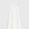 Maxikleid aus Taft mit Schmucksteinen