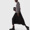 Maxikleid aus zwei Materialien