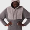 Maxikleid aus zwei Materialien