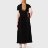 Maxikleid mit Falten und Polokragen